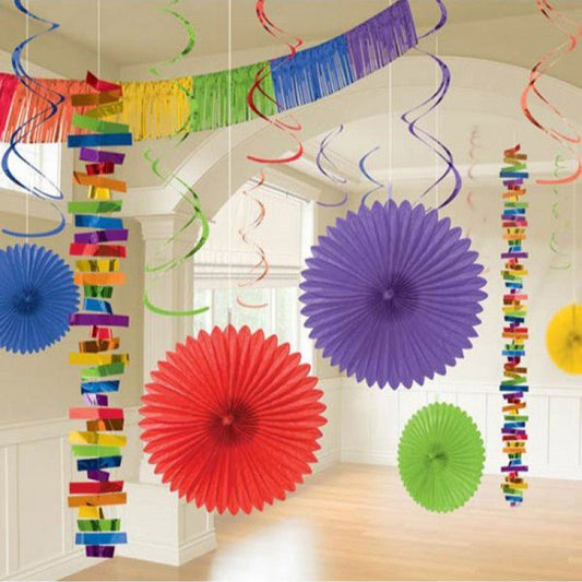 Multi - Colored Rainbow Room Decorating Kit 18pc