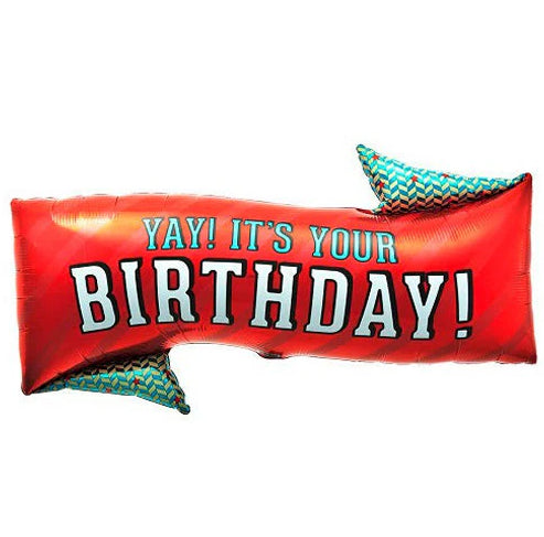 North Star 31" Yay! It's Your Birthday! Banner Foil Balloon