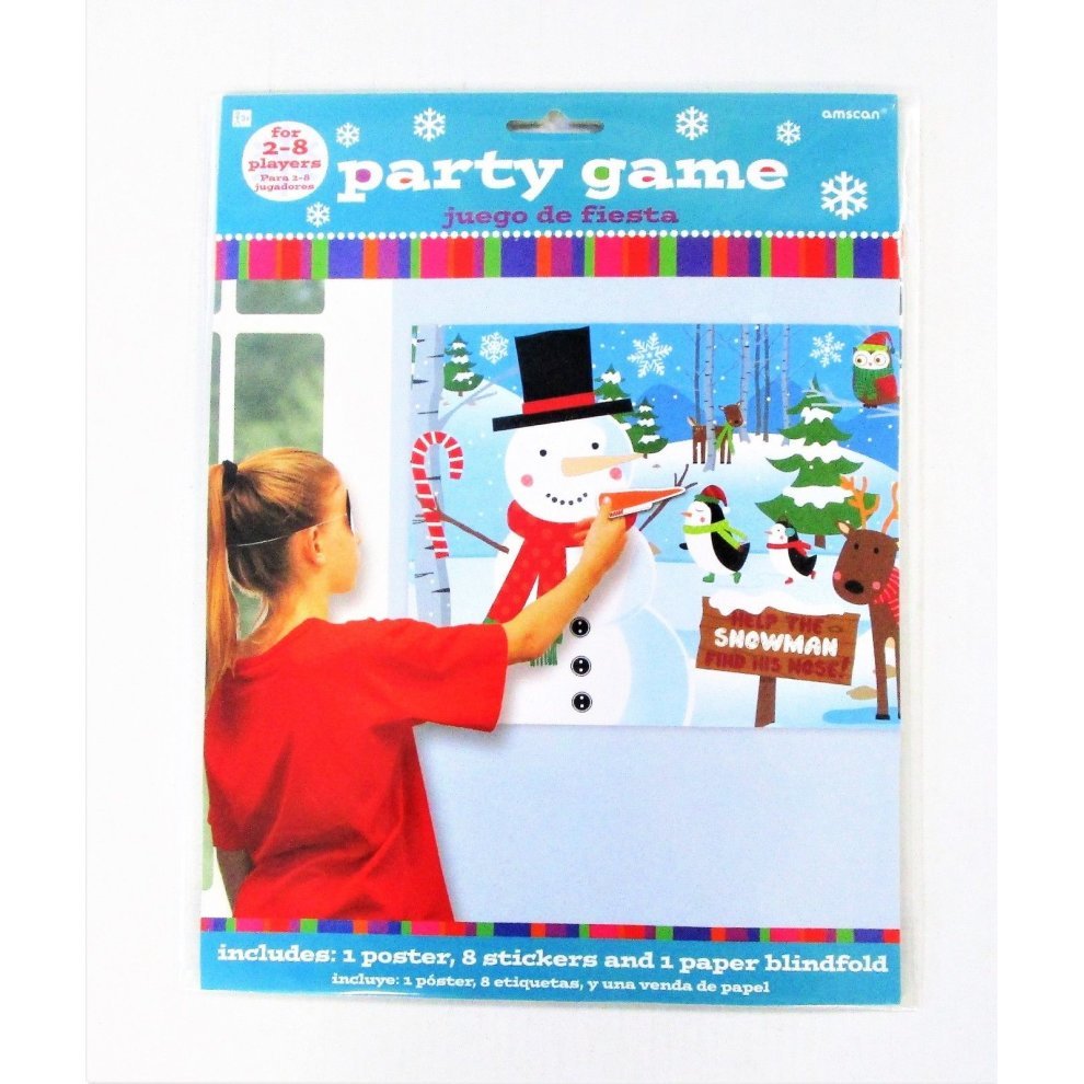 Party Game - Pin - the - Nose on the Snowman