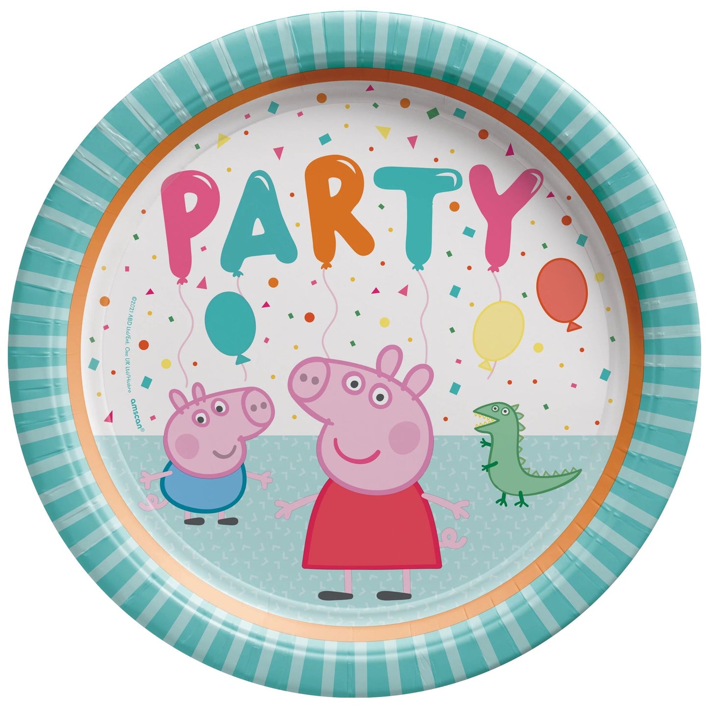 Peppa Pig Confetti Party 9" Round Plate 8ct - Amscan