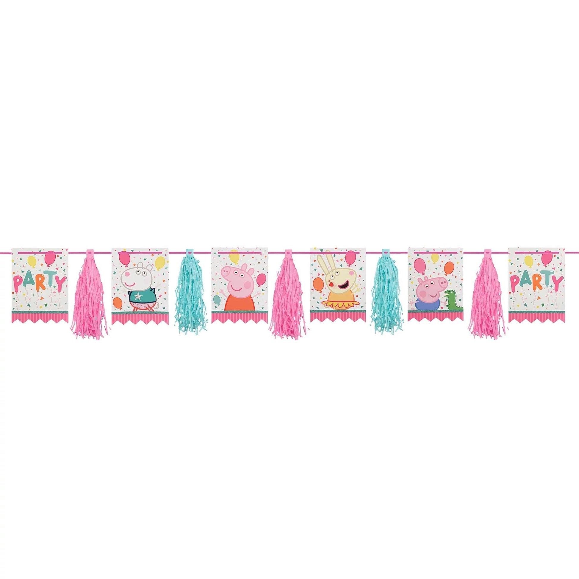 Peppa Pig Confetti Party Pennant Tassel Garland 10ft - Amscan