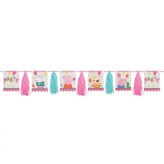 Peppa Pig Confetti Party Pennant Tassel Garland 10ft - Amscan