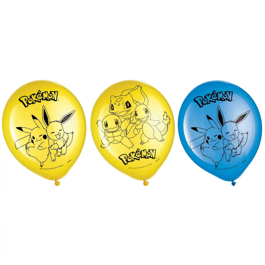 Pokemon 12" Latex Balloons 6ct - Amscan