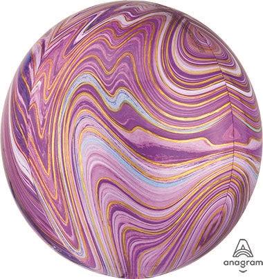 PURPLE - MARBLEZ ORBZ Foil Balloon - Pack of 3