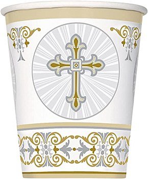 Radiant Cross Silver & Gold 9oz Cups 8ct