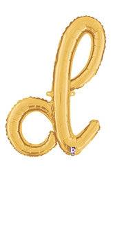 Script Letter D - Gold