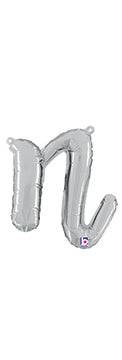 Script Letter N - Silver