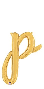 Script Letter P - Gold