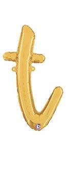 Script Letter T - Gold