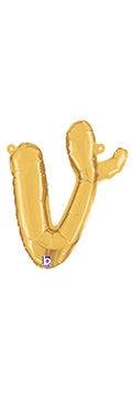 Script Letter V - Gold