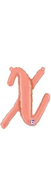 Script Letter X - Rose Gold