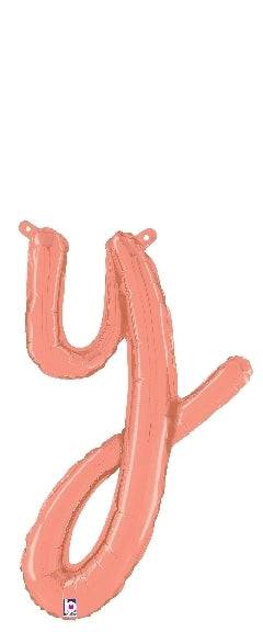 Script Letter Y - Rose Gold