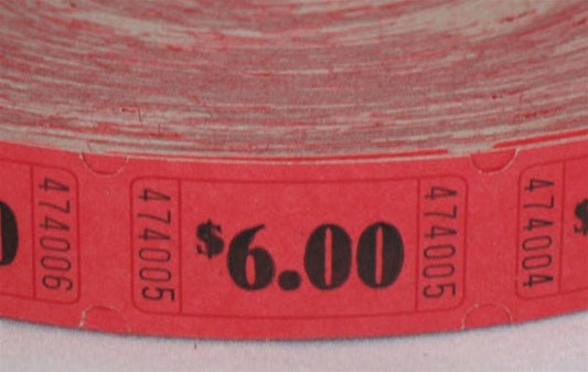 Single Raffle Tickets - $6.00 (2000/roll)