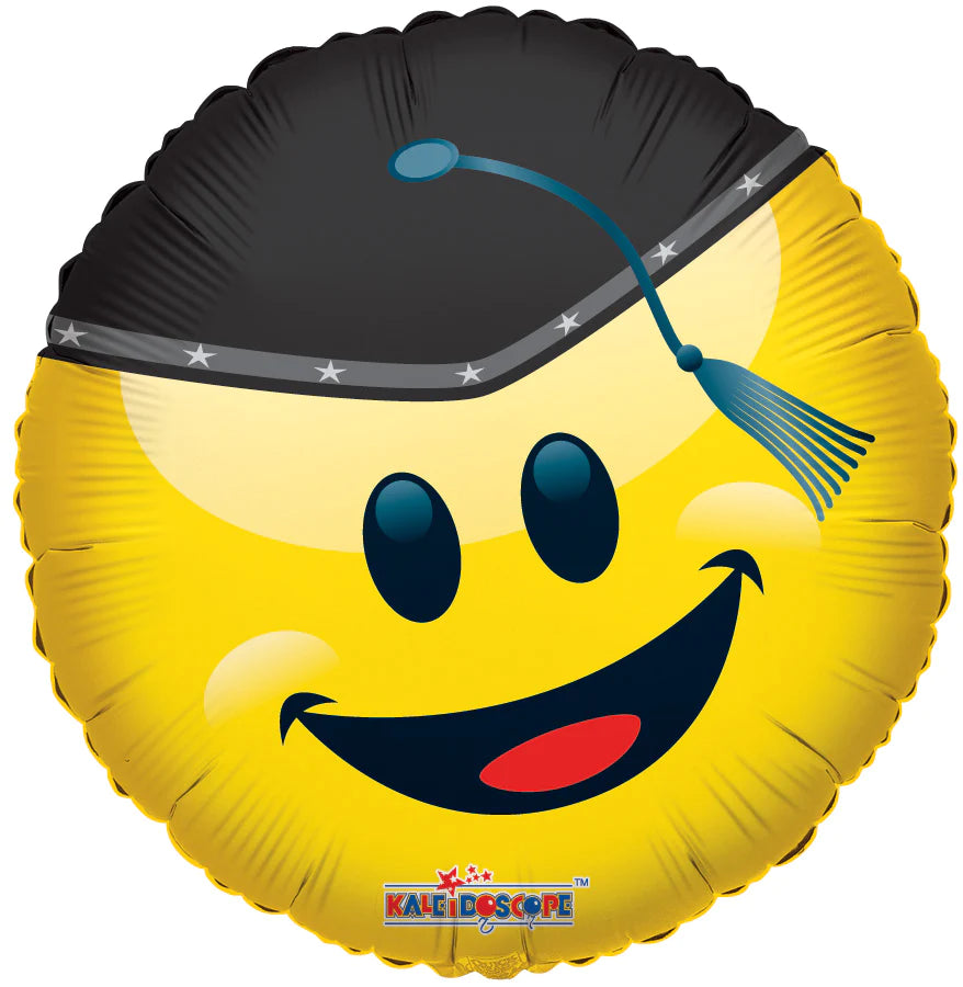 ConverUSA 18" Smiley with Graduation Cap Balloon-Pk