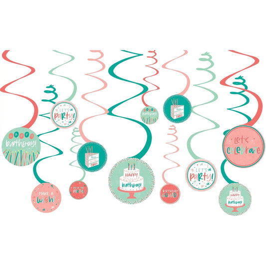 Spiral Decorations - Happy Cake Day