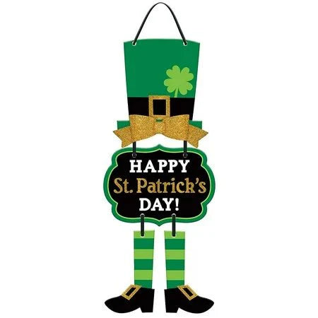 St. Patrick's Day Fiberboard Leprechaun Triple Sign - Amscan