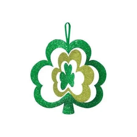 St. Patrick's Day Glitter Spinning Shamrock Sign - Amscan