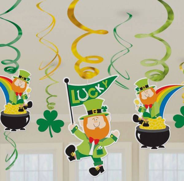 St. Patrick's Day Swirl Decorations - Amscan