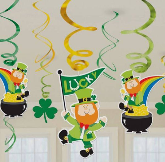St. Patrick's Day Swirl Decorations - Amscan