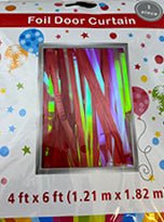 Straight Magic Foil Door Curtains (1ct) - Winner Party