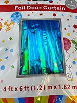 Straight Magic Foil Door Curtains (1ct) - Winner Party