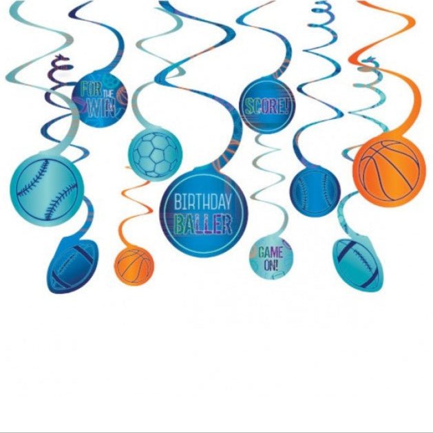Swirl Decorations - Birthday Baller