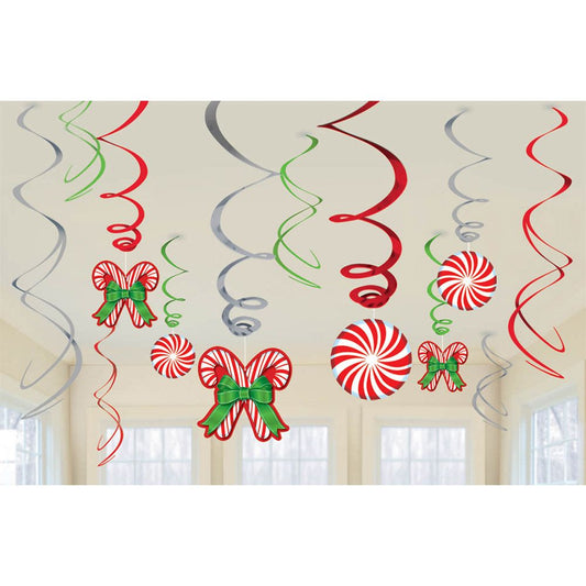 Swirl Decorations - Candy Cane