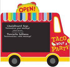 Taco Truck Chalkboard Easel Sign 13" x 14" (1ct) - Amscan