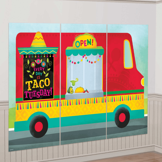 Taco Truck Wall 32.5in x 65in Scene Setter 1ct - Amscan