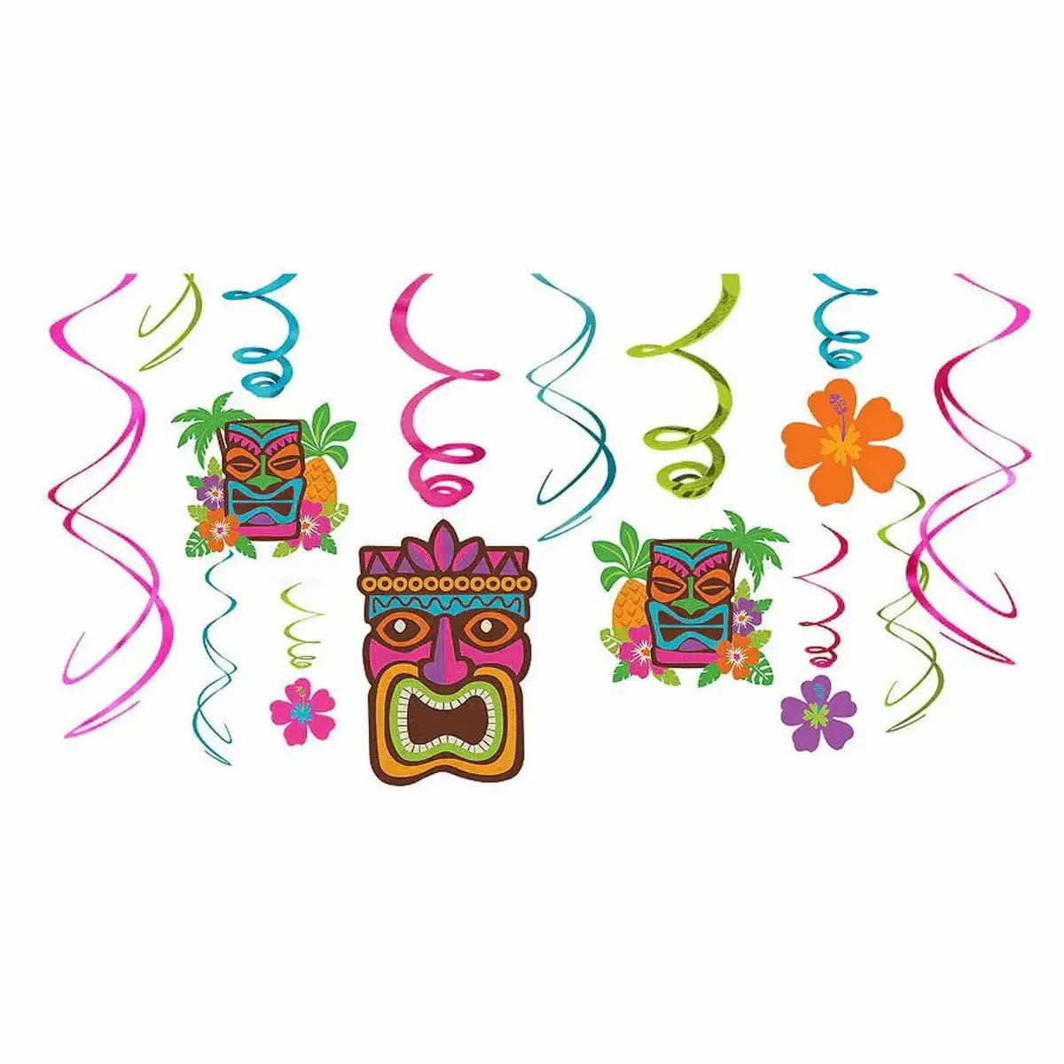 Tiki Party Hanging Swirls Decorating Kit