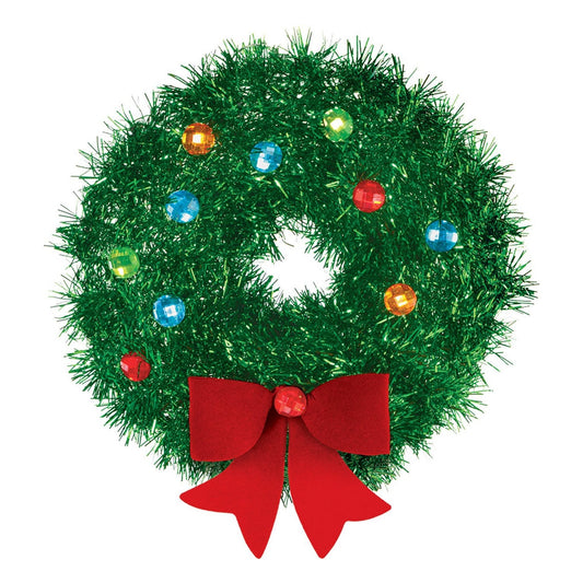 Tinsel Decoration - Wreath with Bow