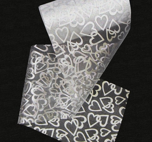 Tulle - Silver Foil Hearts