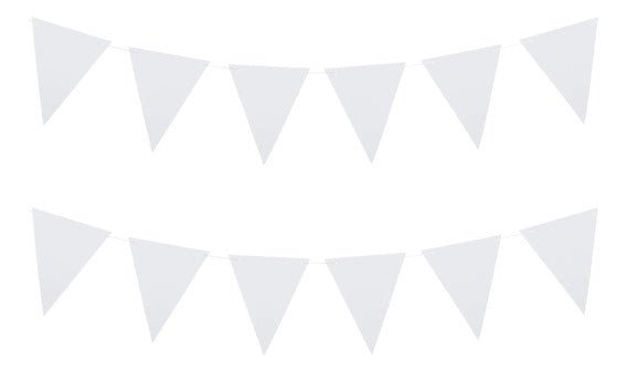 White Pennant Banner 24pc