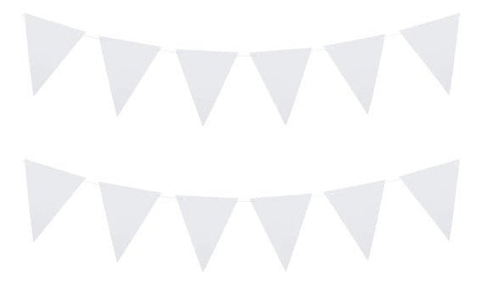 White Pennant Banner 24pc