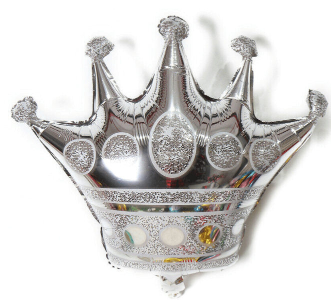 Winner Party 9" Silver Crown Balloon 5pc