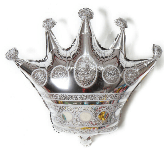 Winner Party 9" Silver Crown Balloon 5pc