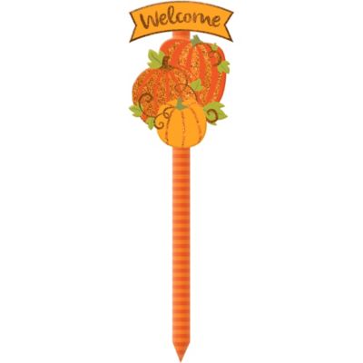Yard Stake - Glitter Pumpkin