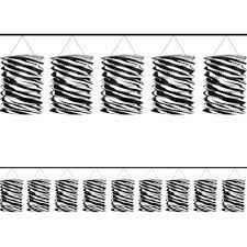 Zebra Paper Lantern Garland 12ft