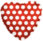 CTI 18" Red Heart with White Polka Do Balloon