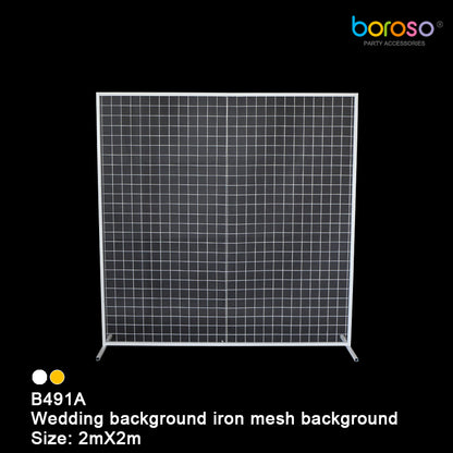 Borosino B491 Wedding background iron mesh background-White