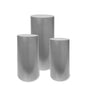 MATTE SILVER METAL CYLINDER PEDESTAL SET OF 3