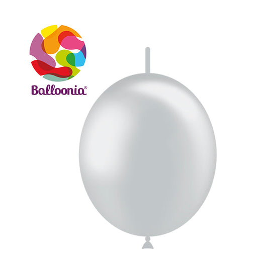 Balloonia 12" Decolink Metallic Latex Silver 100ct