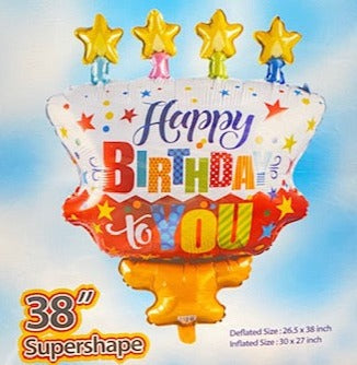 Party America 38" Happy Birthday Cake Foil Balloon